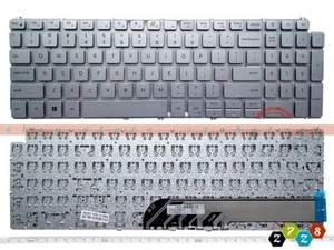 New For DELL Inspiron 3501 3505 5509 7506 2in1 US Keyboard Silver - Afbeelding 1 van 1