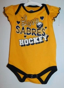 Buffalo Sabres bebé niñas, mono 0-3,12,18 meses AMOR - Imagen 1 de 1