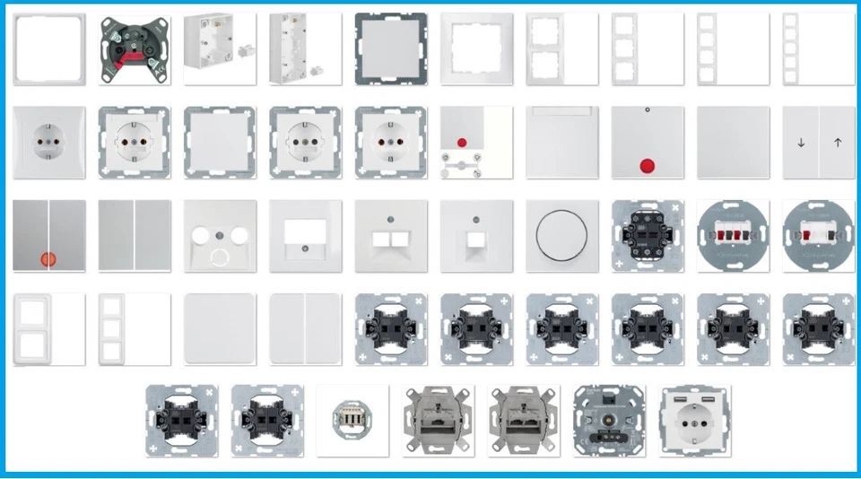 Berker S.1 Polarweiß glänzend – Steckdose, Schalter, Wippe, Rahmen & Taster NEU - Bild 1 von 1