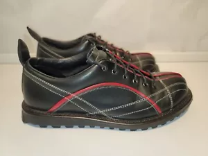 N.Y.L.A. Striker Lug Shoes Womens Size 7 Black Red Leather Excellent - Picture 1 of 10