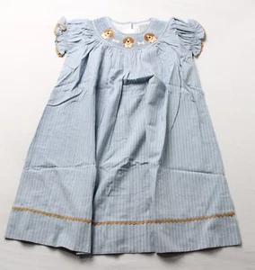 Lil Cactus Girl's Puppy Smock Embroider Bishop Dress EJ3 Light Blue Size 6Y NWT - Picture 1 of 3