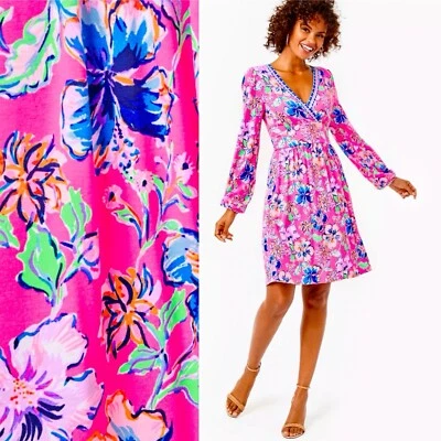 Lilly Pulitzer CARMILLA Dress PINK ISLE Last Bud Not Least Size 14 RARE NWT New - Image 1 of 4