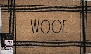 Rae Dunn Fall Coir tappetino per porta amanti dei cani tappeto WOOF, PULISCI LE ZAMPE, VIVI L'AMORE CORTECCIA - Foto 1 di 6