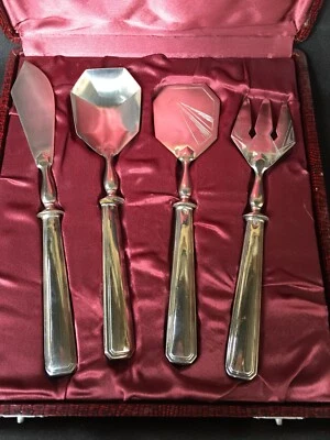 service mignardise bonbon desert art deco argent massif poinçon minerve - Photo 1/4