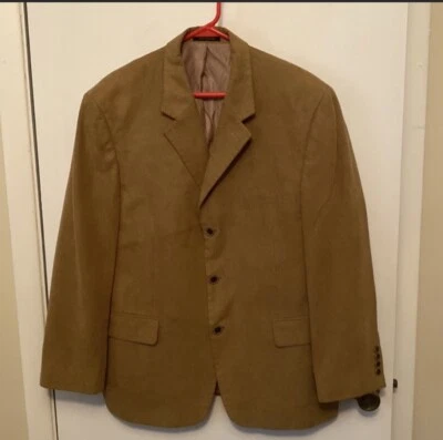 Mens  Alfani Brown Micro Suede Button Up Blazer/Suit Jacket No size See Pictures - Image 1 of 4