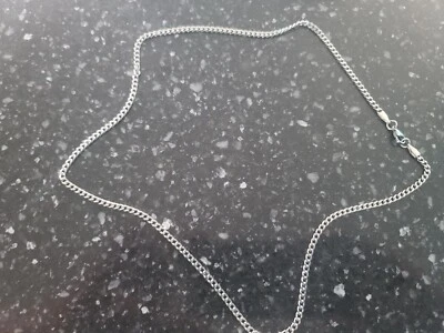 Cadena Micro Cubana - Oro Blanco - 24 Pulgadas de Largo Foto 1 de 2