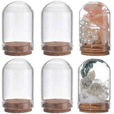 20Pcs Cloche Bell Jar 8mL Glass Display Dome with Cork Base 1.28 inch Small C... - Image 1 of 4