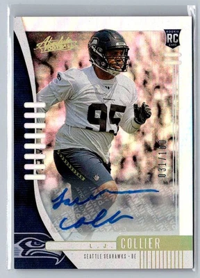 2019 Panini Absolute #188 L.J. Collier Signature Rookies #/100 - Image 1 of 2