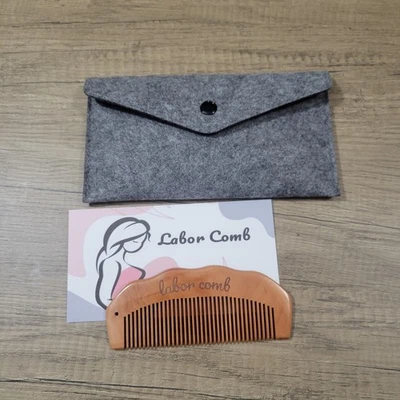 Pente de parto para dor de parto pente de madeira com afirmação presente de trabalho... - Imagem 1 de 4