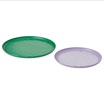 IKEA Design Tablett,2er Set,Stahl, rund, grün lila,OVP,sold out - Bild 1 von 4