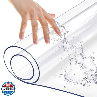 Waterproof Square Vinyl Crystal Table Protector Work Desktop Cover Protection - Image 1 of 4