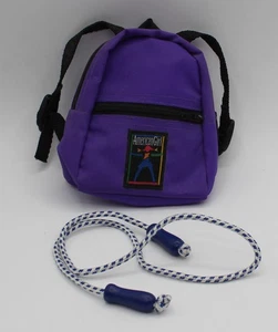 VINTAGE PLEASANT COMPANY AMERICAN GIRL 2 pcs PURPLE BACKPACK & JUMP ROPE - Picture 1 of 1