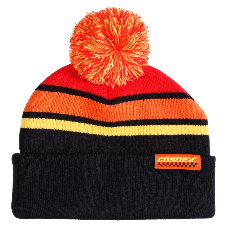 GORRO CASTLE X ADULTO POM VIVO -Negro/Rojo/Naranja - TALLA ÚNICA - NUEVO Foto 1 de 1