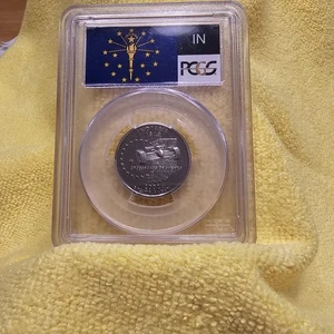 2002 s Indiana statehood quarter PCGS PR 69 DCAM Flag label slab - Picture 1 of 2