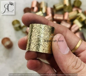Cigar Brass Band, Floral 15mm Wide Women Jewel Ring (BAND WIDTH, SEE in SPECIFY) - Picture 1 of 4