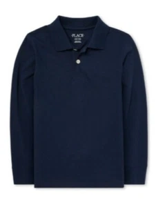 Boys Uniform Long-Sleeve Soft Jersey Polo Blue XL (14) Children's Place NWT - Picture 1 of 2