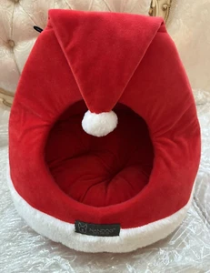 Pet Small Dog Cat Bed Sleeping Cave Soft Plush Cushion House Winter Pre Owned - Picture 1 of 5