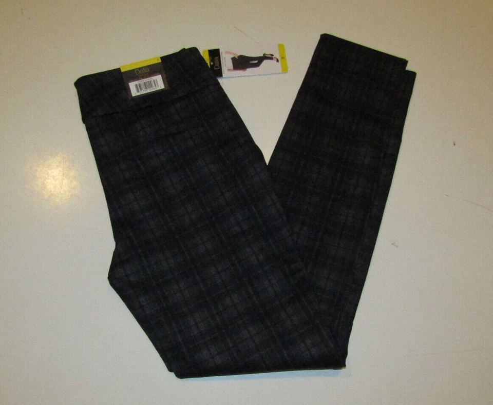 Dalia Women’s Pull-On Plaid Pants – Size L – Tummy Control Pockets