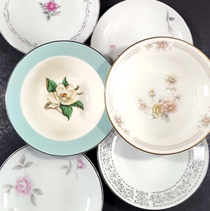 6 Vintage nicht passende Porzellan Obst Beere Dessertschalen bunt Landhaus Shabby - Bild 1 von 12