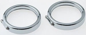 Chrome Frenched Turn Signal Bezels Trim Rings for Harley Flat Style Turn Signals - Picture 1 of 1