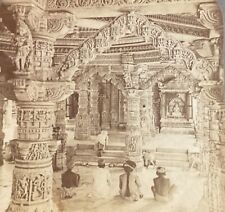 Temple Vimala Sah  Worshippers Interior Carvings Mount Abu India c1903 SB10