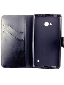 NEW BLACK WALLET LEATHER GEL CASE WITH CARD SLOT FOR Microsoft Nokia Lumia 650