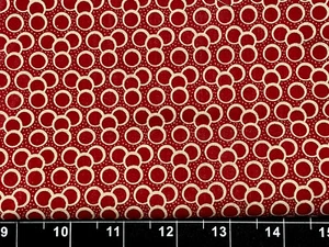 Tina Scrap 8”x21” Polka Dot Red Round Easter Valentine Circles Cotton Fabric - Picture 1 of 1
