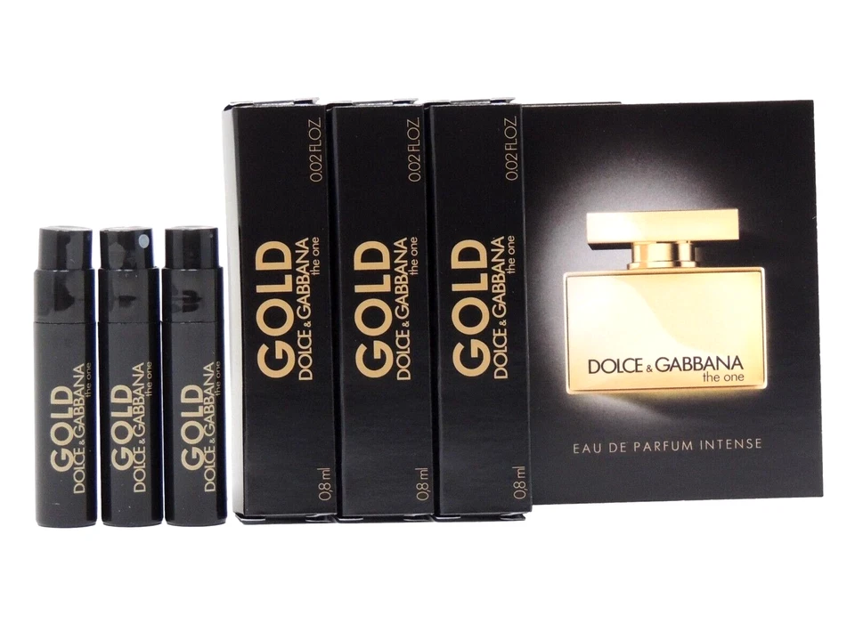 D&G DOLCE & GABBANA THE ONE GOLD INTENSO .8 ml .02 fl oz x 3 muestras de spray de perfume Foto 1 de 1