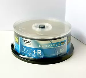 TDK 30-pk LIGHTSCRIBE DVD+R 16x 4.7GB - Nuevos discos grabados a medida en Cakebox - Imagen 1 de 4