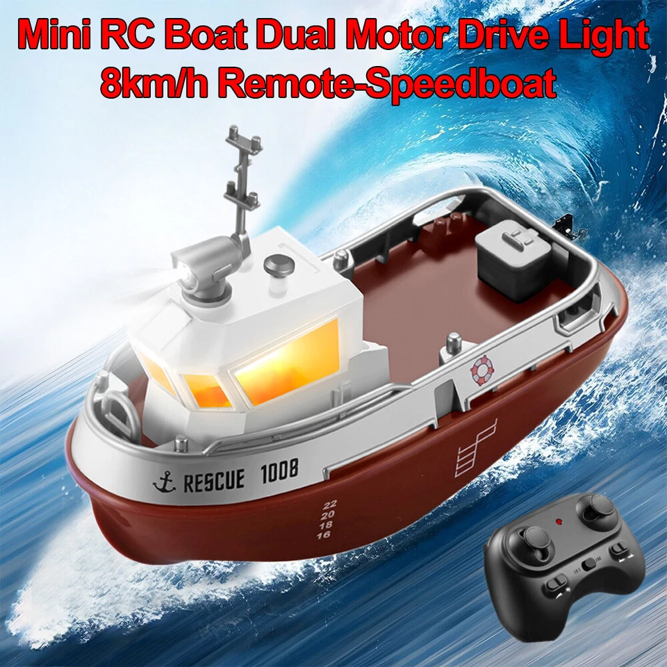 1:32 Ferngesteuertes Boot 8 KM/H RC Boot Dual Motor für Kinder Spielzeug 2.4 GHz - Bild 1 von 4