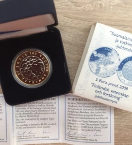 manueduc   FINLANDIA 2008 5  EUROS ESTUCHE PP PROOF  Science Con Certificado  - Imagen 1 de 1