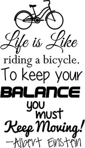 Das Leben ist wie Fahrrad fahren Keep moving Wandsticker Aufkleber Vinyl Sticker Fitness - Bild 1 von 2
