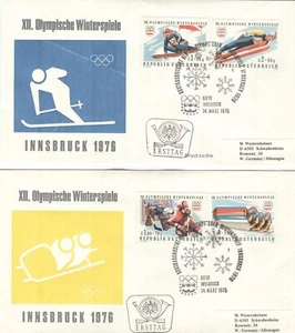 AUSTRIA Olympic Games Innsbruck 1976 First Olympic set on 2 First day covers - Picture 1 of 1