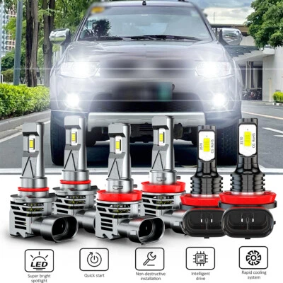 Fit Mitsubishi Montero Sport 05-15 LED Headlight Hi/Lo Beam Fog Light Bulb Combo - Image 1 of 4