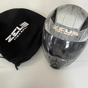 Zeus Helmet YF Design Black Gray Full Face Visor Bag XL ATV Motorcycle DOT EUC - Picture 1 of 12