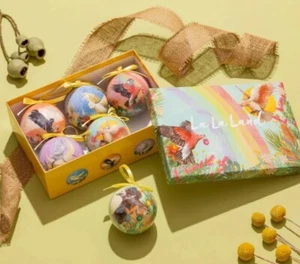 LaLa Land Christmas Bauble Ornaments Set Of 6 Mother Nature Lilly Perrott Artist - Picture 1 of 12