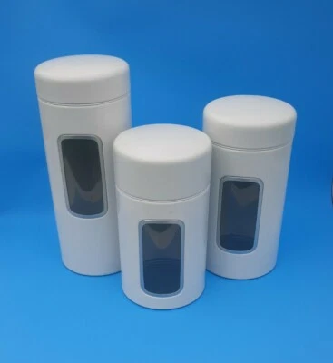 Brabantia Bote Ventana Redondo Blanco Hecho en Bélgica Lote de 3 De Colección Foto 1 de 4