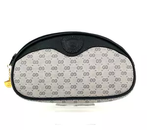 Vintage GUCCI Mini Pouch Micro GG PVC Leather Navy Purse Authentic - Picture 1 of 19