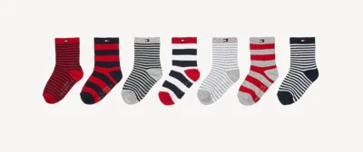 7 PARES Tommy Hilfiger S M CREW INFANTIL ALGODÓN Elástico SUAVES Calcetines 6-12 meses $25 Foto 1 de 4