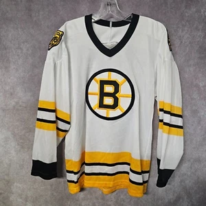 Vintage 90s CCM NHL Boston Bruins Ray Bourque 77 White Hockey Jersey Mens S - Picture 1 of 10