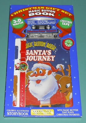 Vintage 1995 Christmas Santas Journey Book & Cassette Tape 3D Watch Gift Set - Image 1 of 2
