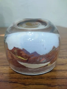 Painted Desert Sand Glass Art Paperweight Handmade by American Indian - Picture 1 of 5