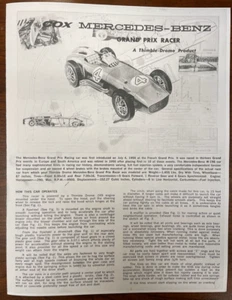 COX THIMBLE DROME MERCEDES BENZ RACER OWNER'S MANUAL INSTRUCTIONS .049 ENGINE - Picture 1 of 1