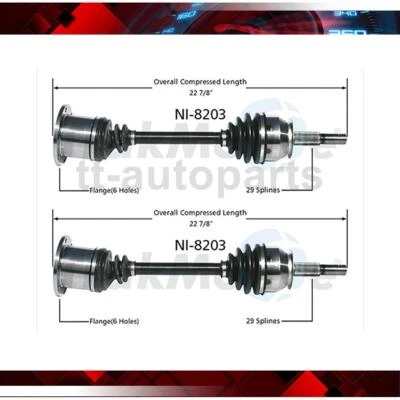 Eje delantero izquierdo derecho CV TrakMotive para Infiniti QX56 2004-2010 2x Foto 1 de 2