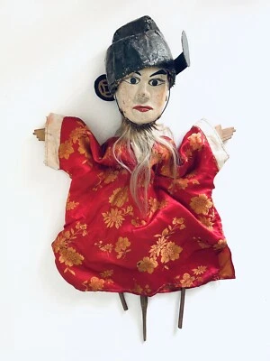 木偶木偶男性木娃娃缅甸民间艺术木偶亚洲收藏品 — 第 1/4 张图片