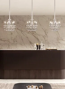 Lampadario di lusso classico in cristallo swarovski cromato 5 luci MS-533 - Picture 1 of 3