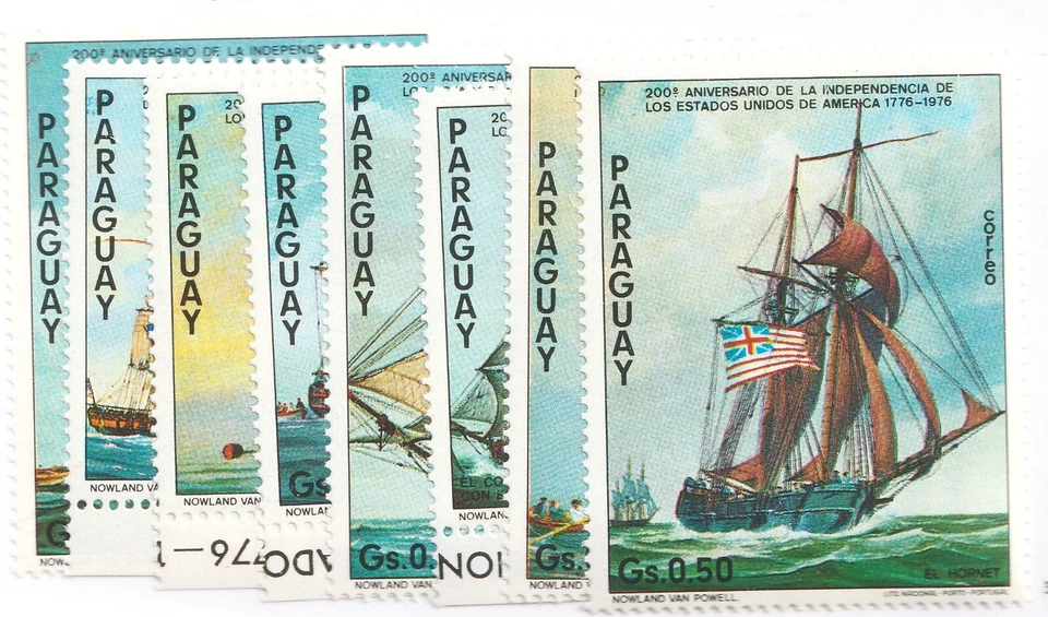 1975 Paraguay Sc# 1616-23 - US Bi-Centennial, Sail Ships. MNH Cv$8.75 - Image 1 of 1