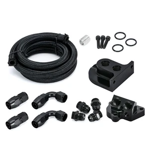 For Ford 5.0L 5.2L Oil Filter Relocation Kit Housing 6 feet Braided Hose AN10 - Picture 1 of 17