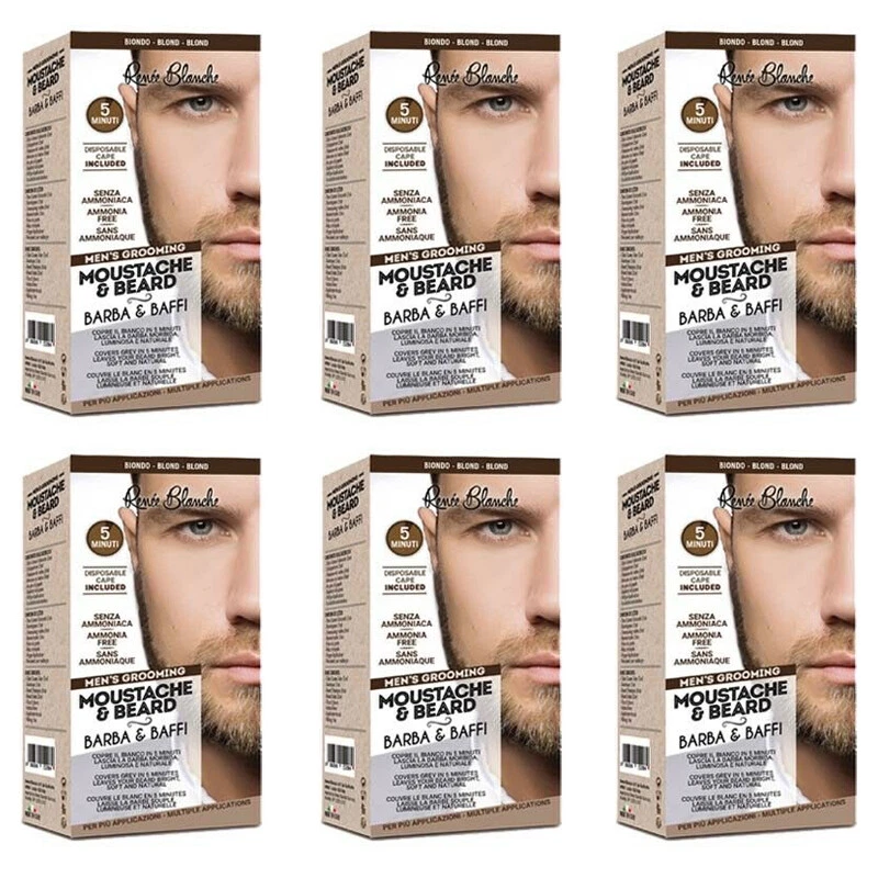6 RENEE BLANCHE Men's Grooming CREMA COLORANTE Barba e Baffi BIONDO