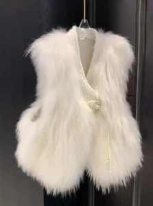 2025 new 100% genuine fox fur grass vest jacket for women - Picture 1 of 2